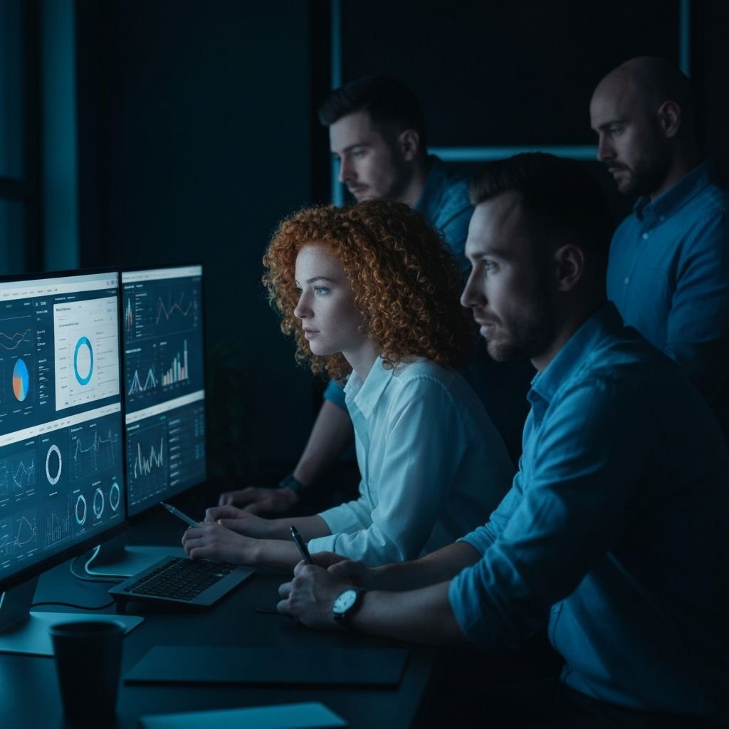 Team working with AI dashboards